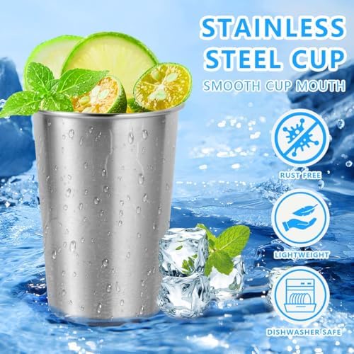 5Pack 12oz Stainless Steel Pint Cups