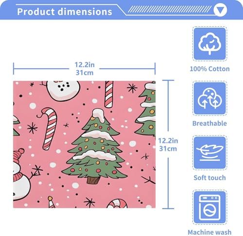 Xigua Christmas Candy Washcloth Set - 12x12