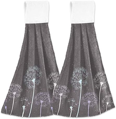 Kcldeci Hanging Kitchen Hand Towels - Dandelion Design 2 Pieces