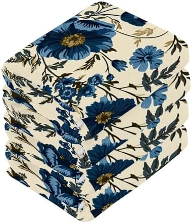 YETTASBIN Blue Flower Washcloths 2 Pack 1