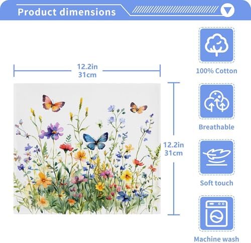 Xigua Wildflowers High-Quality Washcloth Set for Easy Cleaning and Drying