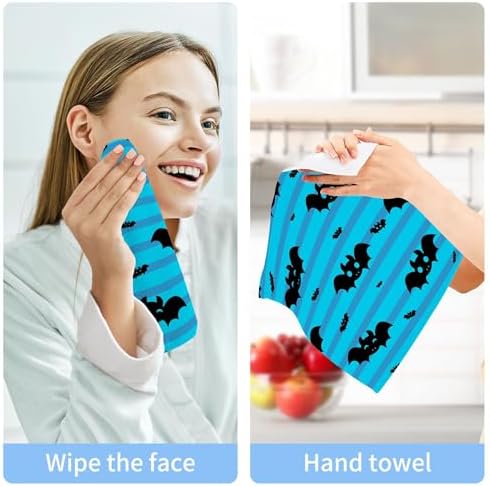 Cute Halloween Bat Washcloth Set - 12 x 12 Inch