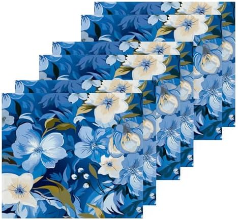 Blue Flower Washcloth Set Reusable Soft for Baby Daily Use