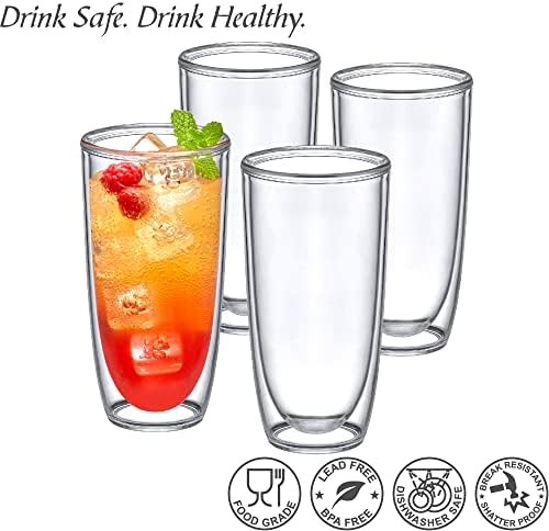 4-Piece Double-Insulated Tumblers Eco-Friendly Shatter-Proof