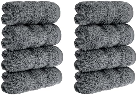 8-Piece premiums Turkish Cotton Washcloths 650 GSM Set Soft Absorbent