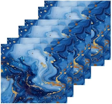 Blue Gold Marble Washcloths 2 Pack