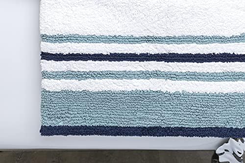 Elegant Waves Blue Stripe 6 Piece bath towel set