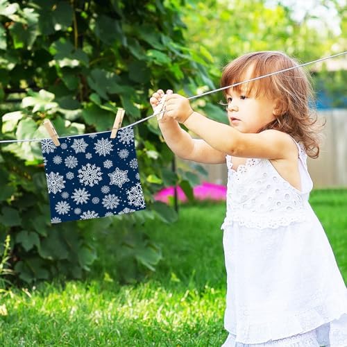 Clean Soft Blue Snowflakes Washcloth Set