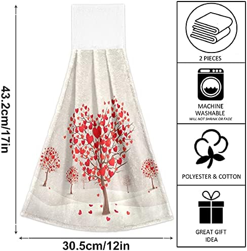 Valentines Heart Shaped Tree Towels 2-Piece Handle