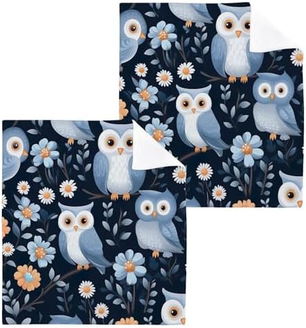 Owl Washcloths Childrens Reusable Face Towels