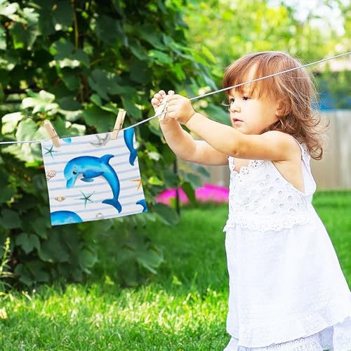 Xigua Cute Dolphin Washcloths Set of 2 12x12 Inch