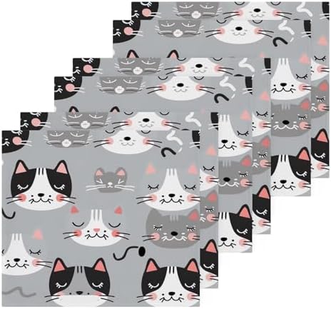 Cute Cat Washcloth Set for Babies Adults Reusable Soft Cotton Face Towels