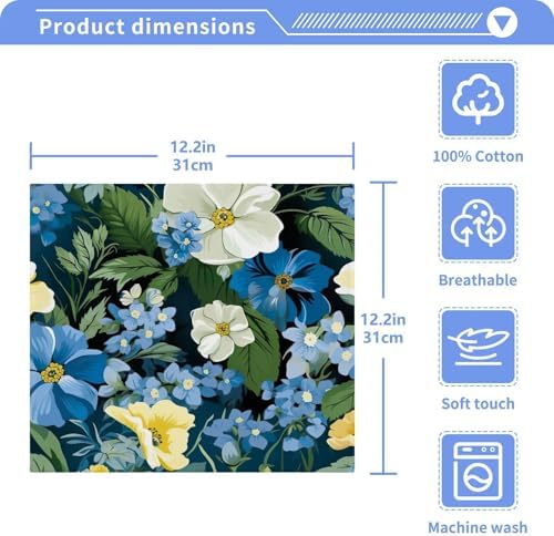 Floral Beauty Washcloth Set Soft Absorbent 12x12