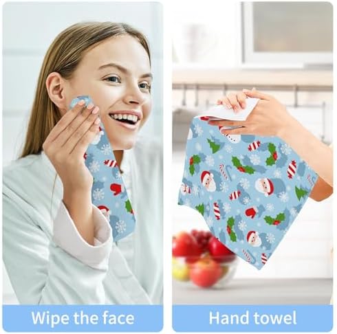 Stylish Christmas Santa Washcloth Set - Eco-Friendly Fast Dry Multi-Purpose Towels
