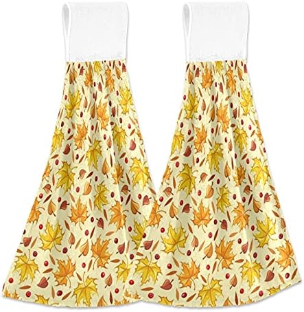 autumn Kitchen Hand Towels 2pc with maple Design