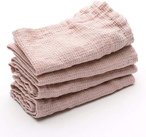 LinenMe Waffle Washcloth Set 4 Pieces Rosa 12x12