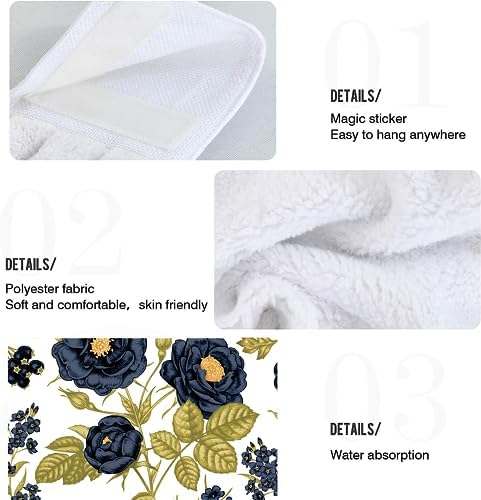 Green Leaves Kitchen Hanging Hand Towels Set 12x17 in
