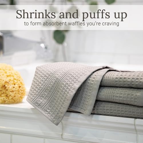 Gilden Tree Waffle Towels Set of 4 Pewter