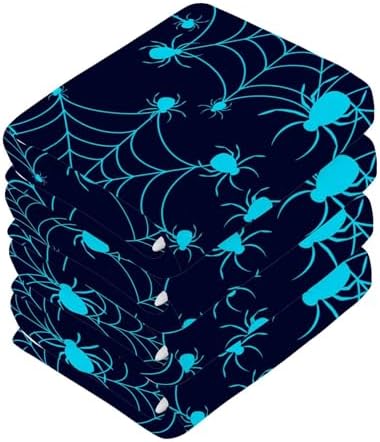 Halloween Spider Washcloths 2 Pack Soft Absorbent Cotton Face Towels