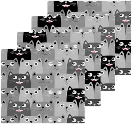 Kigai Cute Cats Washcloth Set Soft Absorbent