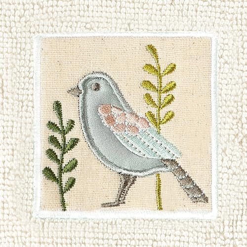 KHALPERA Vibrance Fingertip Towel Set Decorative Bird Motif Beige