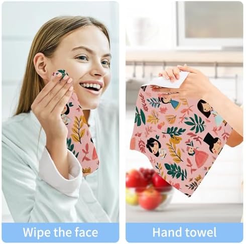 Xigua Cartoon Characters Washcloth SetFast-Drying Towels for Bathroom Kitchen and Travel