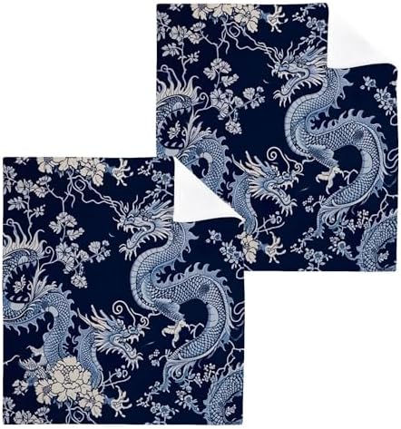 Chinese Dragon Soft Absorbent Washcloth 2-Pack