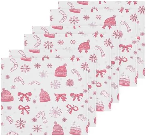 Xigua Christmas Bows Washcloths 12x12 Inch Set of 2