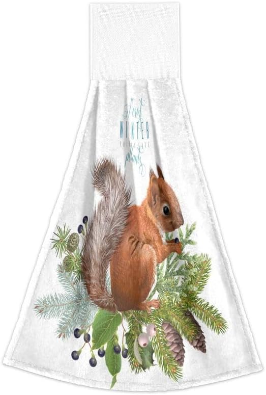 Winter Squirrel-Packed Tamniee Kitchen Towels 2PCS for Home Kitchen