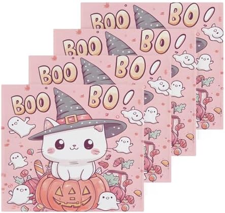 Cute Cat Witch Hat Washcloth Set