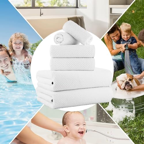 CASA COPENHAGEN Popcorn Towel Set 6 Pieces White 1