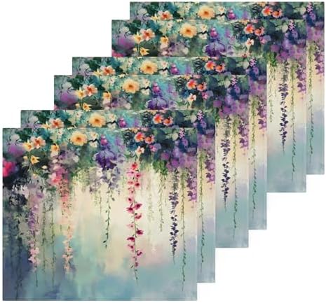 Xigua Vibrant Wildflowers Washcloths Set of 2 12x12 Inch