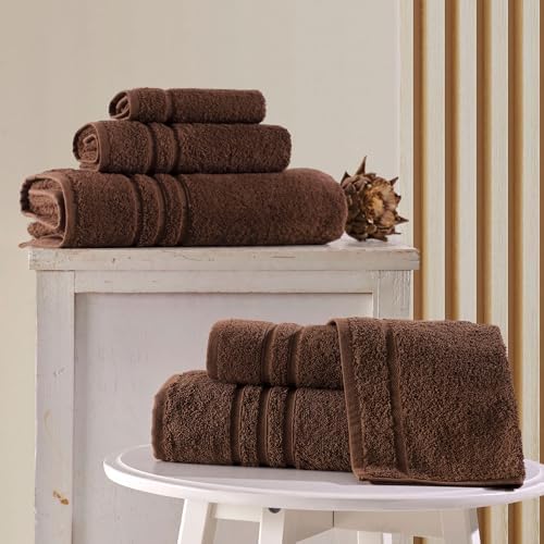 Hawmam Linen Brown 6 Piece Towel Set
