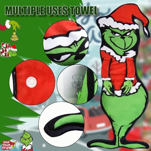 Fun Grinchy-Shaped Christmas Hand Towels