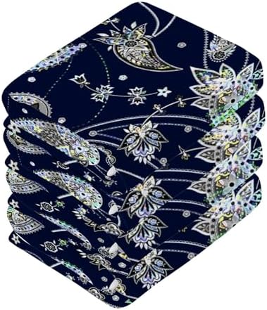 Paisley Washcloth Set for Fast Drying Perfect for Home Use