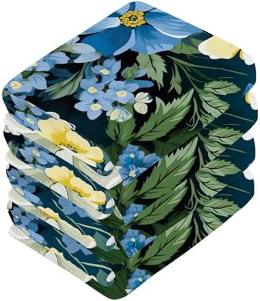 Floral Beauty Washcloth Set Soft Absorbent 12x12