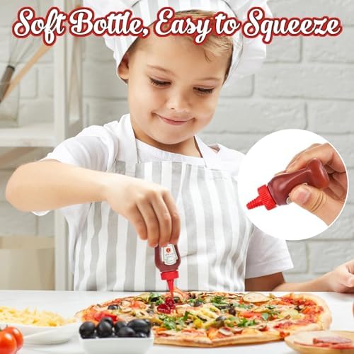 8x Mini Ketchup Bottle Set Compact Leak-Proof Perfect for Lunch