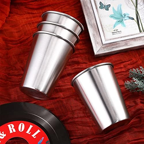 Baderke 16-Piece Stackable Stainless Steel Cups for Kids Adults