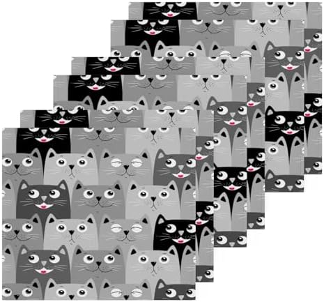 Kigai Cute Cats Washcloth Set Soft Absorbent