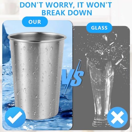 5Pack 12oz Stainless Steel Pint Cups