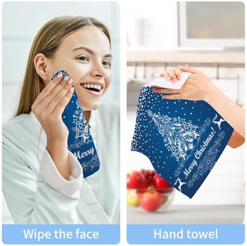 Merry Christmas Blue Washcloth Set 2-Pack for Babies