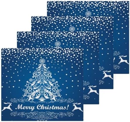 Merry Christmas Blue Washcloth Set 2-Pack for Babies