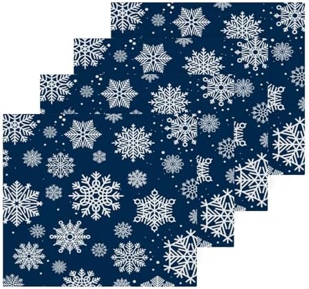 Clean Soft Blue Snowflakes Washcloth Set