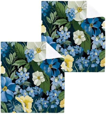 Floral Beauty Washcloth Set Soft Absorbent 12x12