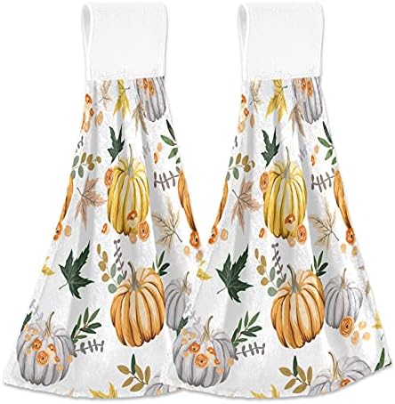 Maple Leaves Autumn Kitchen Hanging Hand Towels 2 PCS