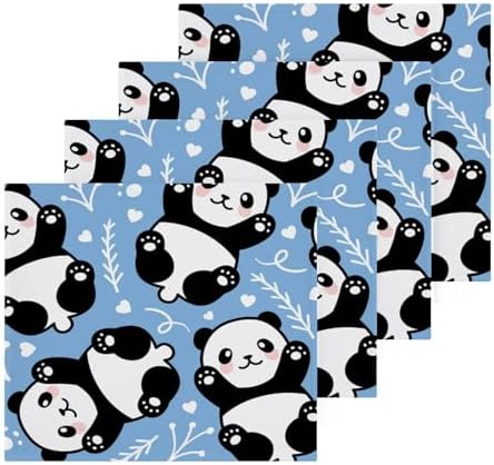YETTASBIN Cute Panda Washcloth 2 Pack - Soft Reusable 12x12 inch
