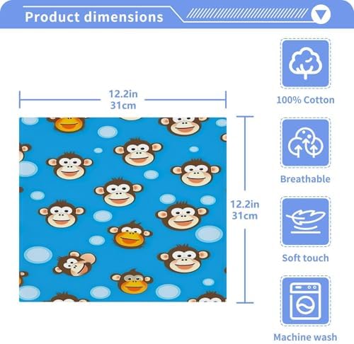 Eco-Bright Cartoon Monkey Washcloth 2-Pack