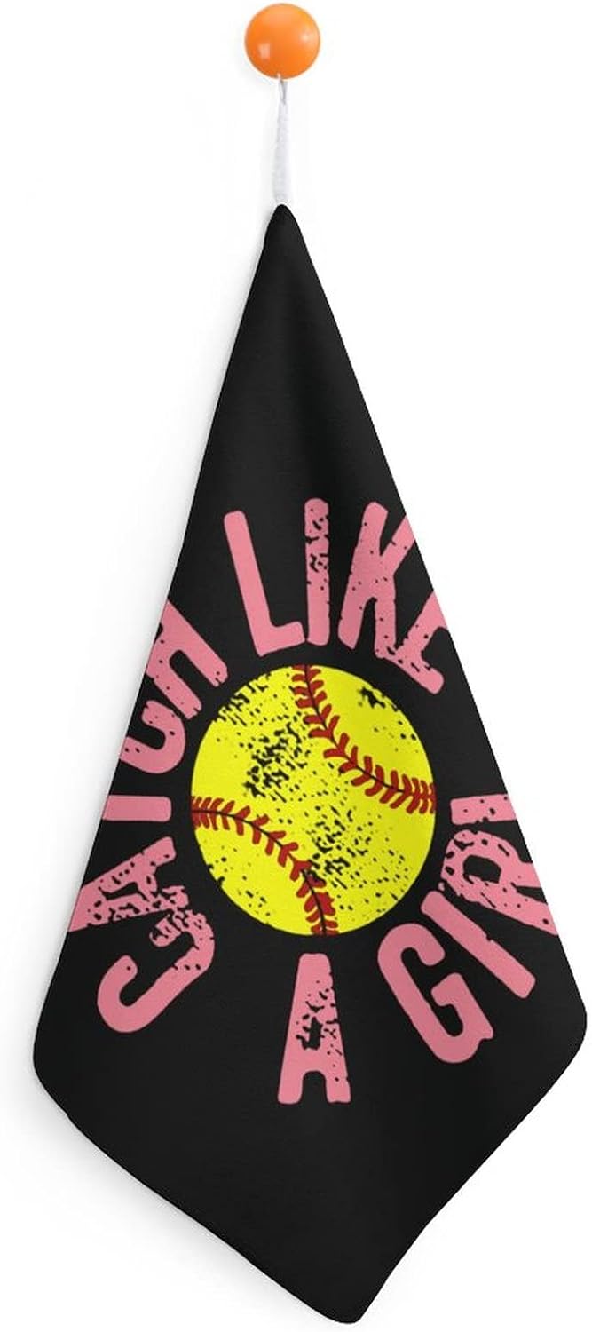 Catch Like A Girl Softball Hanging Towel
