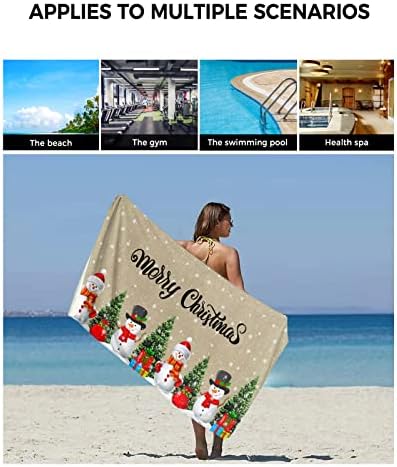 Bath Towels Set of 3 Christmas Cute Snowman Tree Design