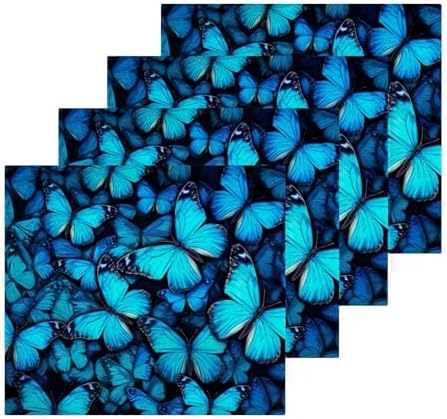 Blue Butterfly Washcloth Set Soft and Reusable